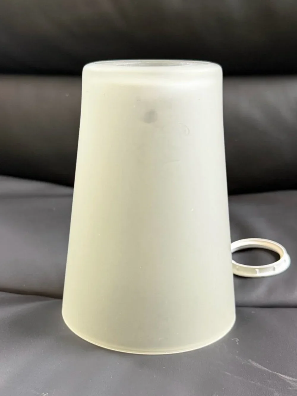 Vintage Frosted Glass Tapered Cylinder Pendant Lamp Shade 6